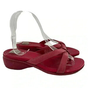 Privo Clark’s womens sandals size 6 pink leather thong flip flops 
Y2k vintage